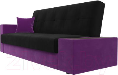 Диван Лига Диванов Лига-020 стол справа / 118514 (микровельвет черный/фиолетовый/фиолетовый)