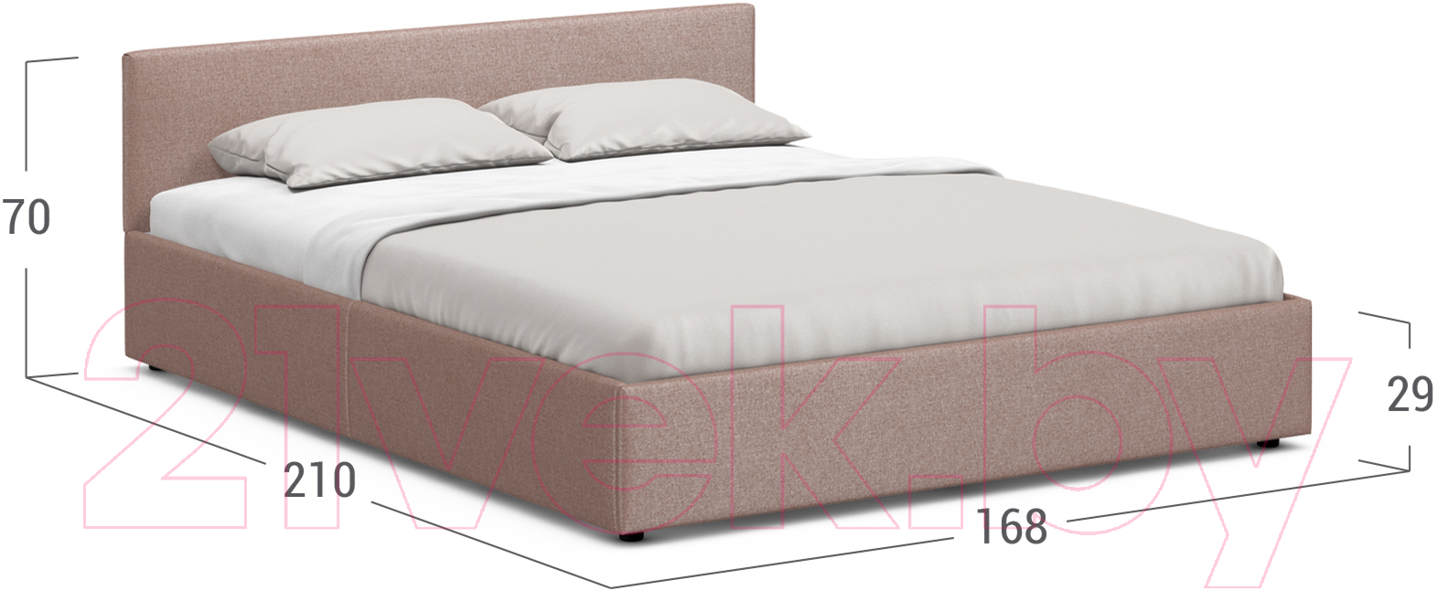 Двуспальная кровать Moon Trade 1250 / К004353