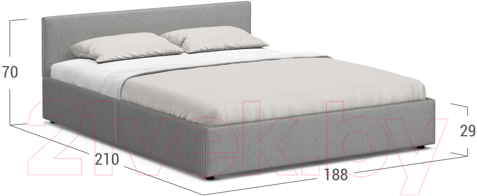 Двуспальная кровать Moon Trade 1250 / К004358