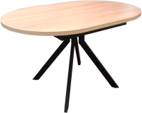 Обеденный стол Васанти Плюс Дорн-1 110-150x70 (дуб небраска/черный) - 