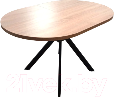 Обеденный стол Васанти Плюс Дорн-1 110-150x70 (дуб небраска/черный)