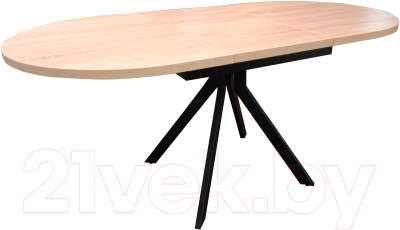 Обеденный стол Васанти Плюс Дорн-1 110-150x70 (дуб небраска/черный)