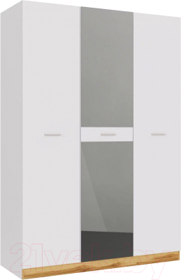 Шкаф НК Мебель Fresco 3-х дверный с зеркалом N / 72518530 (белый/дуб вотан)