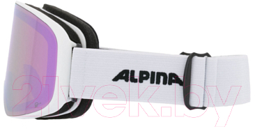 Маска горнолыжная Alpina Sports Slope Q-Lite / A7293811 (White Matt/Q-Lite Rose S2)