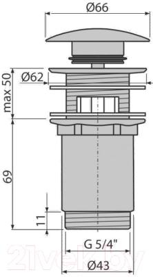 Донный клапан Alcadrain A392 (античная бронза)