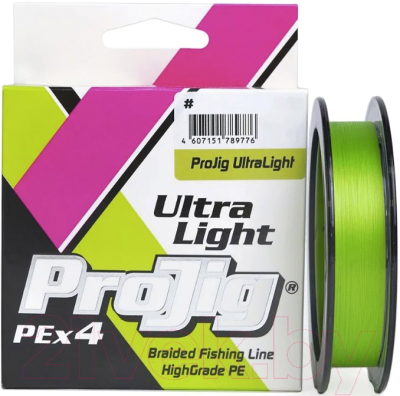 Леска плетеная Петроканат ProJig UltraLight 0.05мм 2.2кг (100м, светло-зеленый)