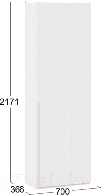 Шкаф ТриЯ Порто СМ-393.07.231 с 1 глухой дверью (белый жемчуг/белый софт)