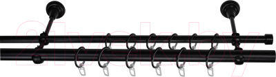 Карниз для штор LEGRAND Кованный 2.4м 2-х рядный / 58123850 (черный матовый)