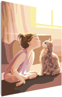 Картина по номерам PaintLine Девочка с котиком - 
