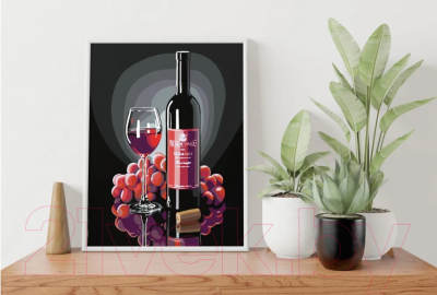 Картина по номерам PaintLine Натюрморт с виноградом и вином
