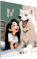 Картина по номерам PaintLine Девочка с собакой - 