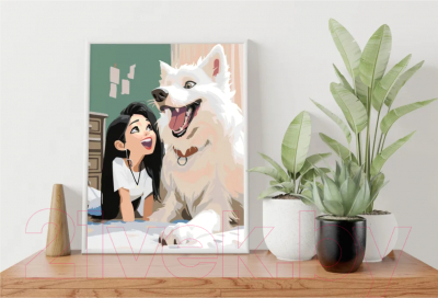 Картина по номерам PaintLine Девочка с собакой