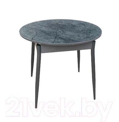 Обеденный стол Древпром Сириус СТ ДП1-02-06 97-127x75 (мрамор серый/графит)