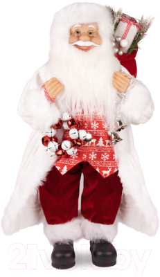 Фигура под елку Maxitoys Дед Мороз в длинной белой шубке и красной жилетке/MT-150323-2-45