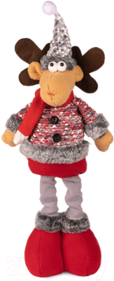Фигура под елку Maxitoys Олень в цветной куртке, красном шарфе / MT-150323-54-53
