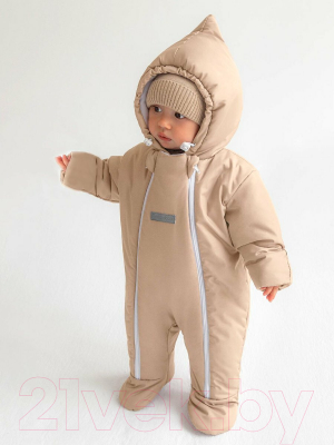 Комбинезон прогулочный детский Amarobaby Winter / AB-OD23-6202W-BEG-62 (бежевый, р.62)