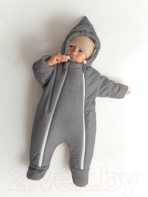 Комбинезон прогулочный детский Amarobaby Winter / AB-OD23-6202W-SE-68 (серый, р.68)