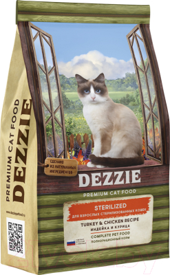 Сухой корм для кошек Dezzie Sterilized Cat индейка и курица / 5659141 (2кг)