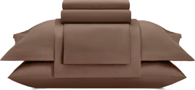 Комплект постельного белья Arya Vip Сатин Евро / 8680943230980 (темно-коричневый)