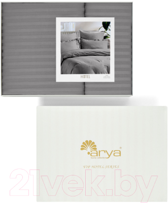 Комплект постельного белья Arya Vip Страйп Сатин 2сп / 8680943231178 (серый)