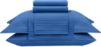 Комплект постельного белья Arya Vip Страйп Сатин Семейное / 8680943231277 (темно-синий) - 