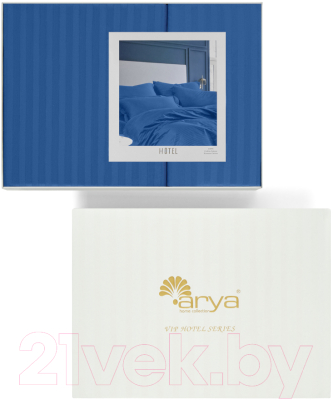 Комплект постельного белья Arya Vip Страйп Сатин Семейное / 8680943231277 (темно-синий)