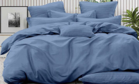 Комплект постельного белья LUXOR Полоса 1x1 16-4019 Евро-стандарт (голубой, сатин-страйп) - 