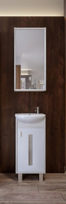 Шкаф с зеркалом для ванной Бриклаер Бали 40 R (светлая лиственница)