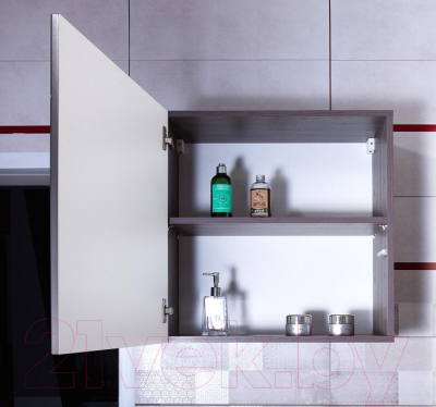 Шкаф для ванной Бриклаер Кристалл 60 / НМ 014.53-01 (софт графит)
