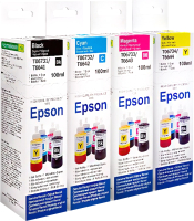 Комплект контейнеров с чернилами Revcol Для Epson серия L 4 цвета Dye / 128966 (100мл) - 