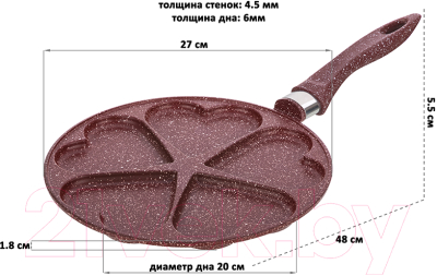 Сковорода для оладий Elan Gallery Гармония вкуса / 121031 (рубин)