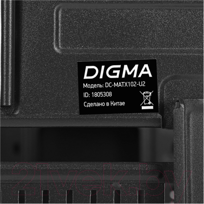 Корпус для компьютера Digma DC-MATX102-U2 (черный, без БП)