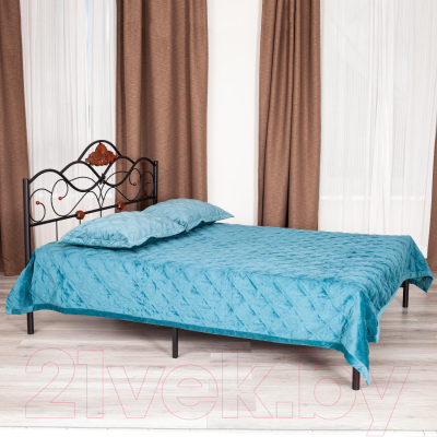 Двуспальная кровать Tetchair Federica AT-881 160x200 (красный дуб/черный)