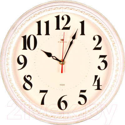 Настенные часы РУБИН Классика / 2950-004 (белый/золотой)