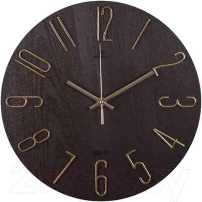 Настенные часы РУБИН Классика / 3010-003 (коричневый/золотой)