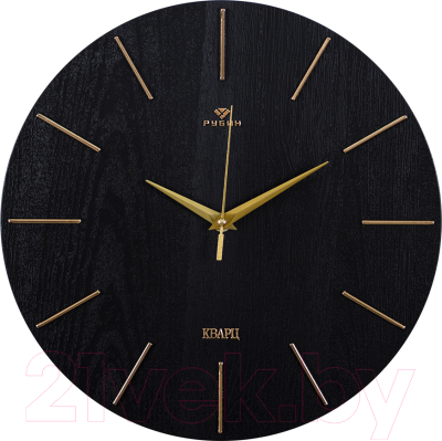 Настенные часы РУБИН Классика / 3020-002 (черный/золотой)