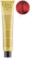 Крем-краска для волос Fanola Oro Puro Безаммиачная с кератином частицами золота (100мл, корректор красный) - 