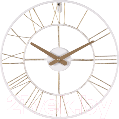Настенные часы РУБИН Лофт 3 / 4022-003 (белый/золотой)