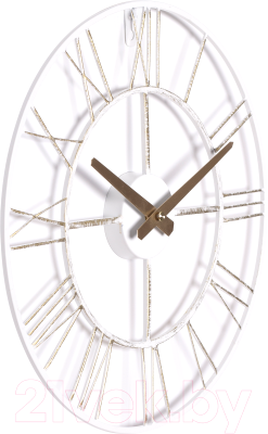 Настенные часы РУБИН Лофт 3 / 4022-003 (белый/золотой)