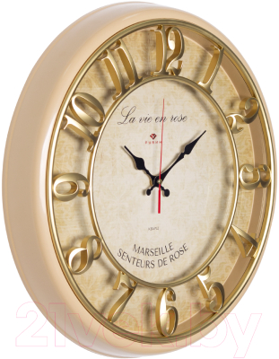 Настенные часы РУБИН Винтаж / 4141-001 (бежевый/золотой)
