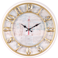 Настенные часы РУБИН Текстура / 4141-002 (белый/золотой) - 