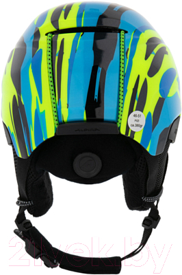 Защитный шлем Alpina Sports Pizi / A9246-60 (р-р 51-55, неон синий/зеленый)
