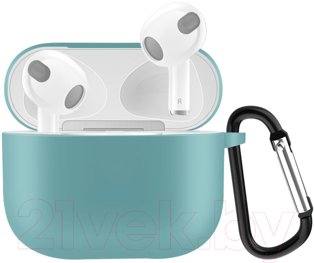 Чехол для наушников Sundays Для AirPods 3 с карабином (голубой) — фото 2