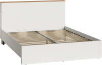 Двуспальная кровать Mobi Остин 11.53 160x200 (белый PE шагрень/дуб золотой craft/белая шагрень 4101) - 