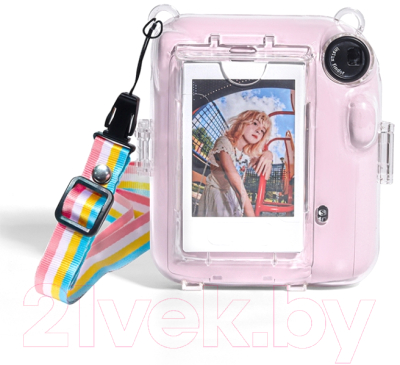 Чехол для камеры Sundays Для FUJIFILM Instax Mini 12 с ремнем (розовый)