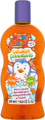 Пена для ванны детская Kids Stuff Волшебная пена Меняющая цвет из оранжевого в зеленый (300мл)
