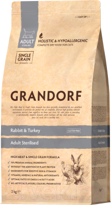 Сухой корм для кошек Grandorf Rabbit&Turkey Sterilised (400г)