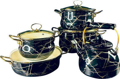 Набор кухонной посуды Lenardi Черный мрамор 776-054 -