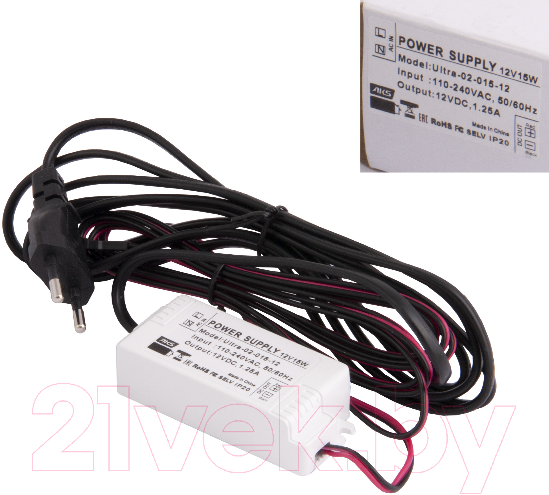 Адаптер для светодиодной ленты AKS Ultra 15W/12V — фото 2