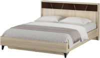 Двуспальная кровать Аквилон Дюна №16М с подсветкой (дуб сонома светлый) - 